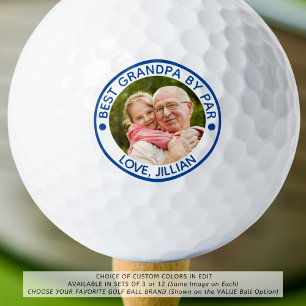 Balles De Golf BEST GRANDPA PAR PAR Photo Bleu Personnalisé