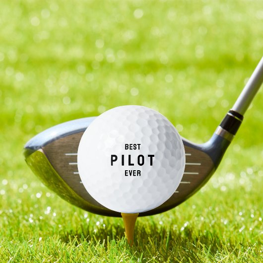 Balles De Golf Best pilot ever Aviation Simple Typography 