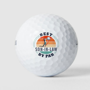 Balles De Golf Best Son in Law Par Par Retro Custom Fête des père