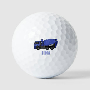 Balles De Golf Béton mélange camion de transport caricature