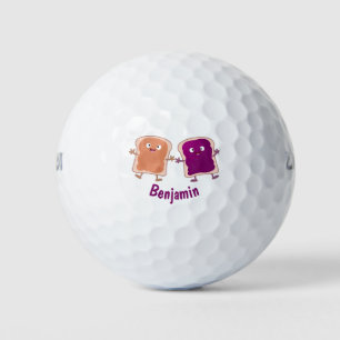 Balles De Golf Beurre d'arachide mignonne et caricature sandwich 