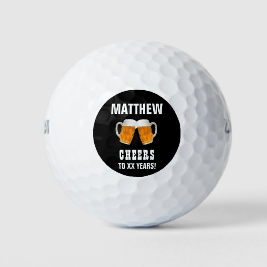 Balles De Golf Bière de Golfeur d'anniversaire se divertit (Devant)