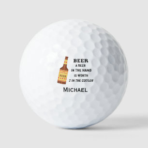 Balles De Golf Bière Drôle Dire Bière à la main Nom Personnaliser