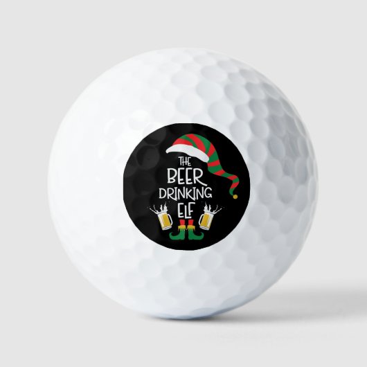 Balles De Golf Bière Noël Elf drôle Typographie personnalisée (Recto)