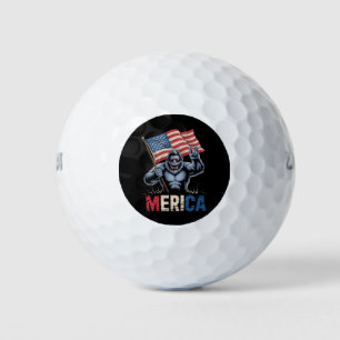 Balles De Golf Bigfoot Merica Rock Drapeau Américain Patriotique 
