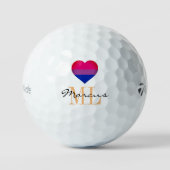 Balles De Golf Bisexual Flag Heart & Pride Golf monogrammed /LGBT (Recto)