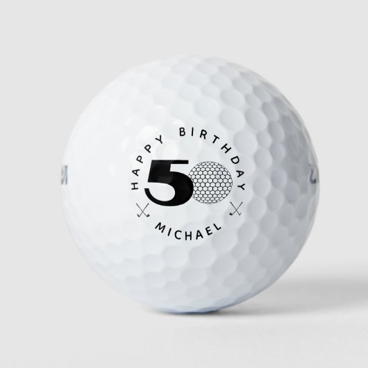 Balles De Golf Black 50e anniversaire Golf Balls (Devant)