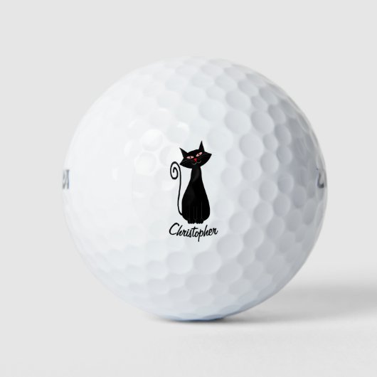 Balles De Golf Black Cat Design (Devant)