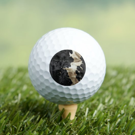 Balles De Golf Black Gold Cream Western Cowhide (T-shirt Insitu)