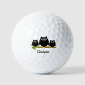 Balles De Golf Black Owl Design Personalised (Recto)