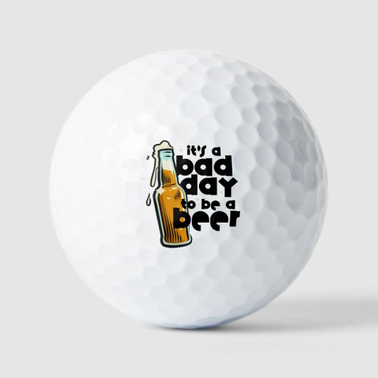 Balles De Golf Blague de Beer Golf : C'est une mauvaise journée p (Recto)