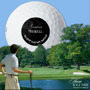 Balles De Golf Blague drôle Noms personnalisés Minimal Golf noir