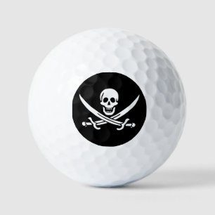Balles De Golf Blanc, Drapeau Pirate Calico Jack, Crâne & Cutlass