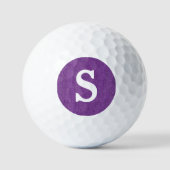 Balles De Golf Blanc Monogramme Purple Denim Valeur d'impression  (Recto)