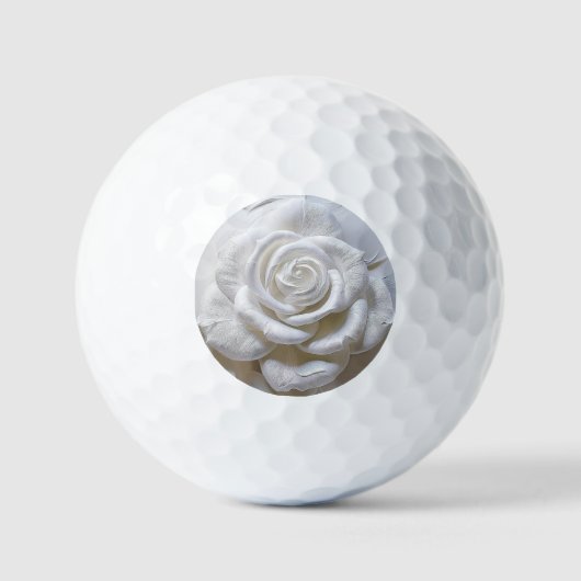 Balles De Golf Blanc sur Blanc - Rose Sculptée (Recto)