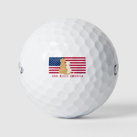 Balles De Golf Bless America Dog Balls Set (Devant)