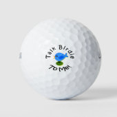 Balles De Golf Bleu Amusant "Talk Birdie To Me" Golf Ball (Devant)