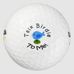 Balles De Golf Bleu Amusant "Talk Birdie To Me" Golf Ball