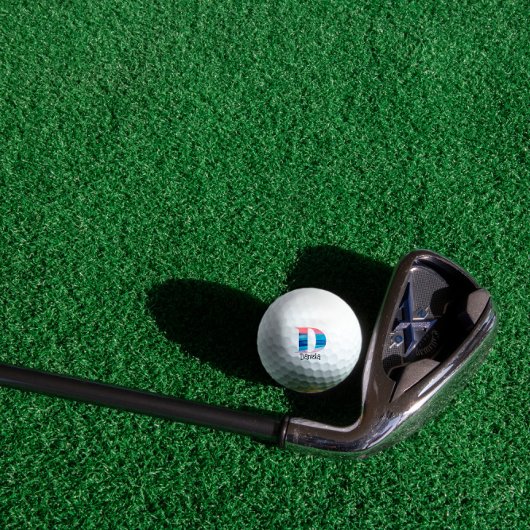 Balles De Golf Bleu corail mignon initiale D monogrammée