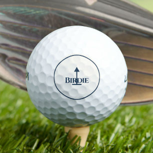 Balles De Golf Bleu de mer profonde de Birdie sur presque blanc