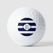 Balles De Golf Bleu Et Blancs Motif Géométrique (Recto)