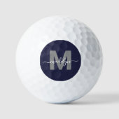 Balles De Golf Bleu Marine Monogramme Initiale Nom (Recto)