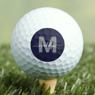Balles De Golf Bleu Marine Monogramme Initiale Nom