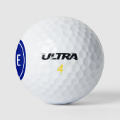 Balles de golf bleu monogramme moderne (Logo)