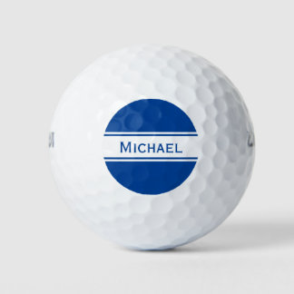 Balles De Golf Bleu profond Blancs Nom Monogramme