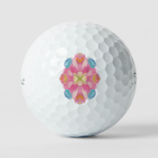 Balles De Golf Bleu Rose Abstrait (Recto)