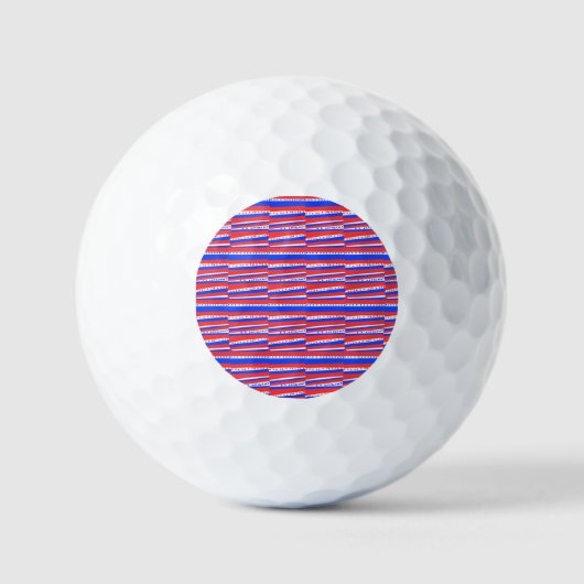 Balles De Golf Bleu rouge Cercles Bleu (Recto)