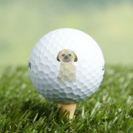 Balles De Golf Blonde Tan Golden Shih Tzu (T-shirt Insitu)