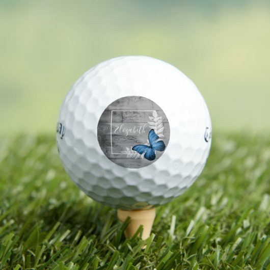 Balles De Golf Blue Butterfly Rustic Golf Balls (T-shirt Insitu)
