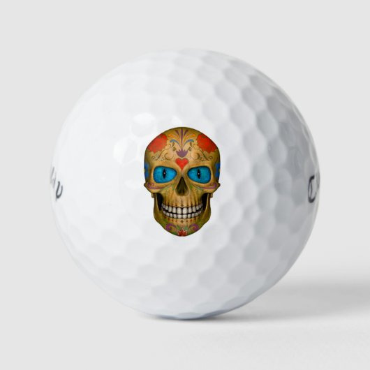 Balles De Golf Blue Eyed Sugar Crâne Zombie Golf Balls (Devant)