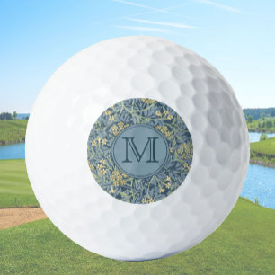 Balles De Golf Blue Floral William Morris Custom Initial Ladies
