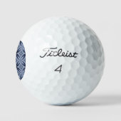 Balles De Golf Blue Geometric Pattern Retro Style (Logo)