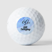 Balles De Golf Blue Swirls 60 ans anniversaire (Devant)