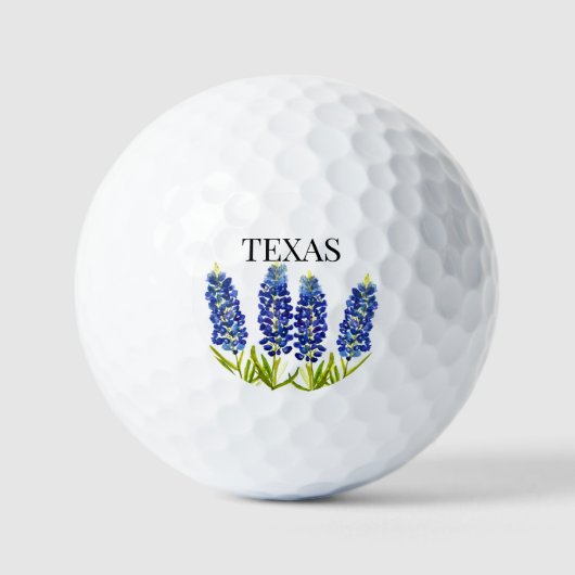 Balles De Golf Bluebonnets Texas State Flowers Lupine Watercolor (Recto)