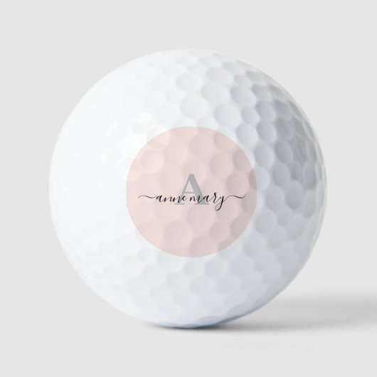 Balles De Golf Blush rose Personnalisé Nom Monogramme Cadeau Favo (Recto)