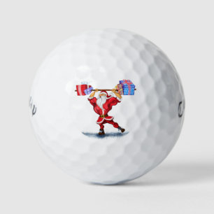 Balles De Golf Bodybuilder Père Noël Funny Christmas Golf Balls