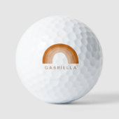 Balles De Golf Boho Abstrait les années 70 Rainbow Terracotta Per (Recto)