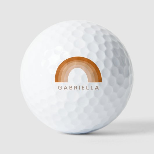 Balles De Golf Boho Abstrait les années 70 Rainbow Terracotta Per (Recto)