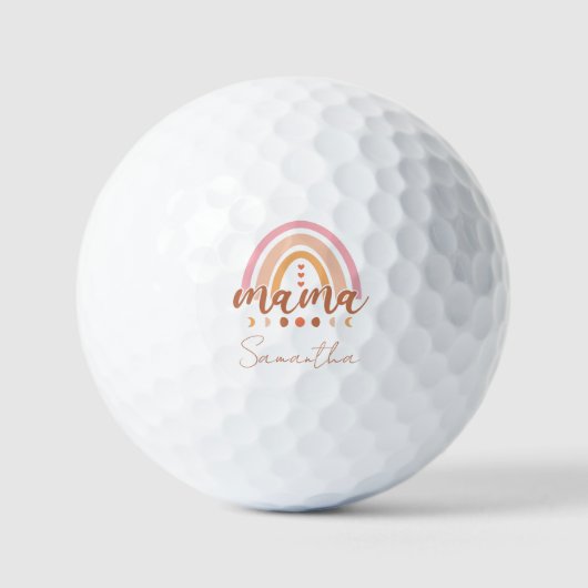 Balles De Golf Boho Rainbow Mama avec phases de lune (Recto)