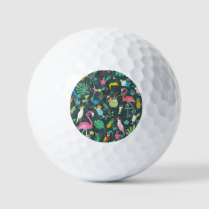 Balles De Golf Boissons D'Oiseaux Tropicaux : Vibrant Sans Fil.