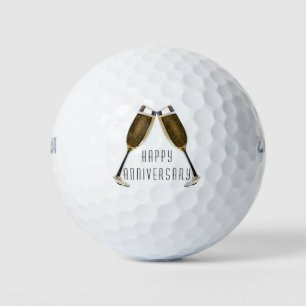 Balles De Golf Bon Anniversaire Toast Champagne