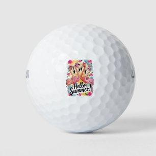 Balles De Golf Bonjour Flamingo Mignon Vacances de Plage Tropical