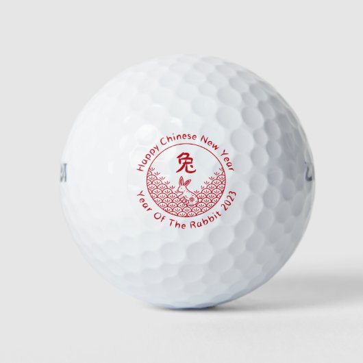 Balles De Golf Bonne Année Chinoise - Année Du Lapin 2023 (Devant)