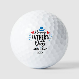 Balles De Golf Bonne Fête des pères Nom et année personnalisés