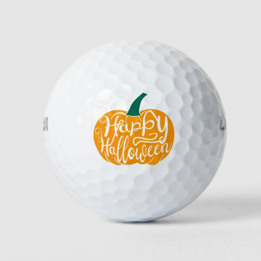Balles De Golf Bonne lettre Halloween sur citrouille sculpté (Devant)
