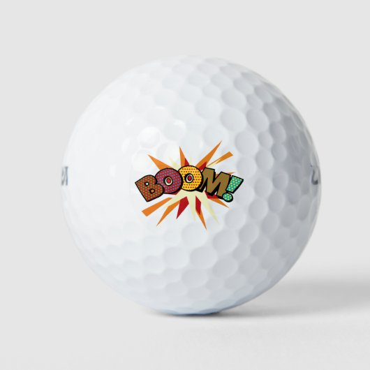 Balles De Golf BOOM Fun Retro Comédie Livre moderne (Devant)